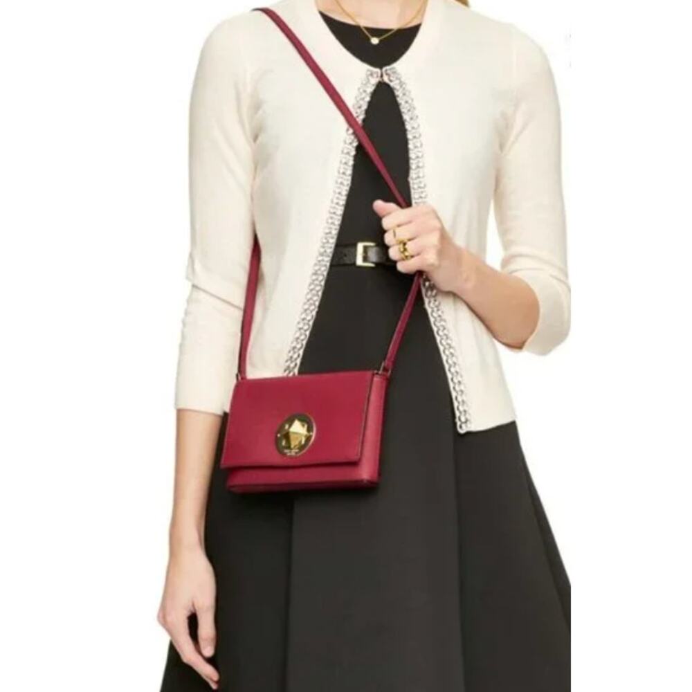 Kate Spade Red Leather Newberry Lane Crossbody Bag-Preppy/Glam